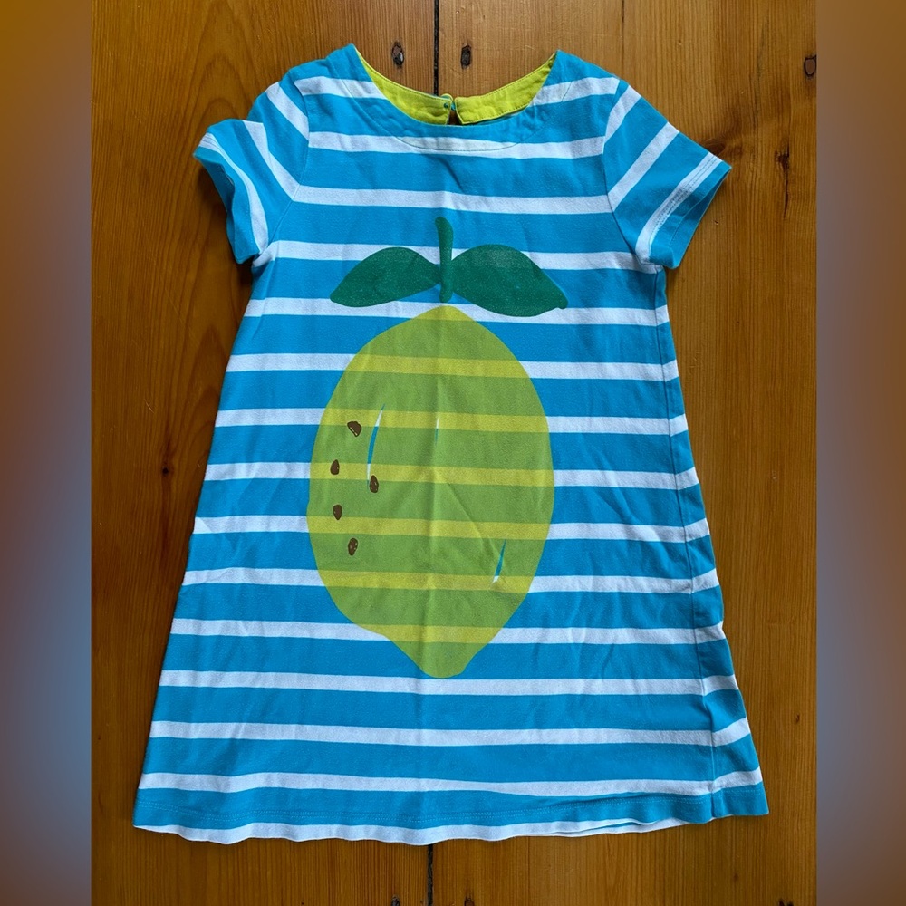 Boden Blue Striped Lemon Dress